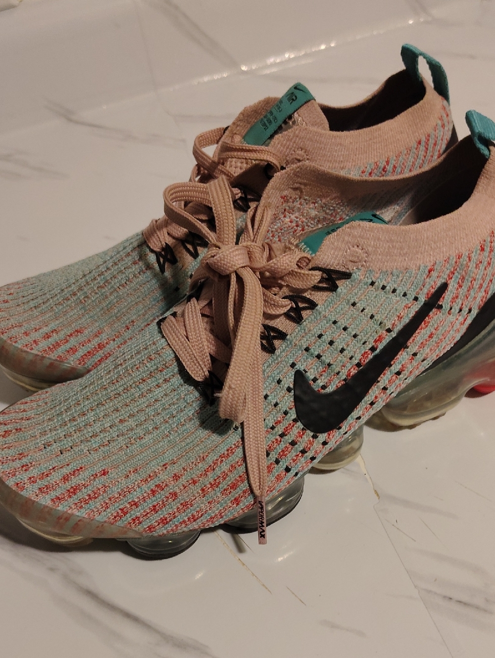 Nike Women’s Air VaporMax Flyknit - Mint, Peach & Black